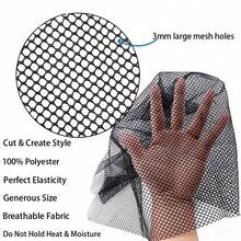 Wig Making Supplies Kit, Black Mesh Wig Net Base, Curved Sewing Needles, Weaving Thread & Needle Threader, DIY Wig Making Hair Weaving Tools For Braids Hair Extension - View 2