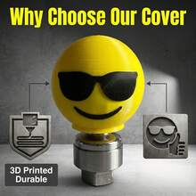 Funny Smiling Face Tow Hitch Cover - Universal Rubber Trailer Hitch Plug Cap, Cute Car Accessory For Truck & SUV Receiver Protection - A - View 6