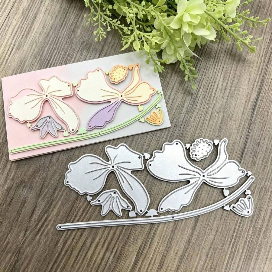 Seven Different Spliced Flowers Metal Cutting Die Template For DIY Photo Albums, Gift Boxes, Paper Cards, Greeting Cards, And Scrapbooking - JW409 - View 1