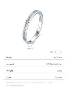 Modian Classic Simple 100% 925 Sterling Silver Charm AAA Zirconia Finger Rings For Women Wedding Engagement Statement Jewelry - Silver - View 3