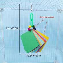 1pc Parrot Toys Made Of Colorful Paper For Chewing And Hanging, Suitable As Additions For Bird Cages - View 3