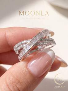 1pc Fashionable Minimalist Cross-Design Luxury Ring, Suitable For Modern Fashion, Minimalist Style, Daily Wear - Cross-luxury - View 3