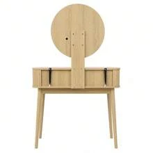 80 X 40 X 133 Cm Dressing Table / With LED Light Vanity / 1 Large Capacity Drawer / Easy To Assemble / Modern Design / Suitable For Bedroom, Small Room / Oak (Without Chairs) - Oak Color - View 9