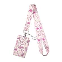 1 Piece Summer Pink Palm Tree Lanyard ID Badge Card Holder, Neck Strap Card Cover For Students Office Travel Daily Gift - Multicolor - View 14