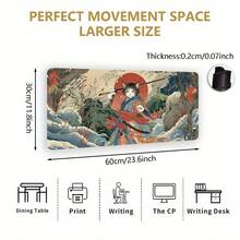 Mouse Pad Gaya Jepang - Desain Kucing Samurai & Pemandangan Ombak, Alas Gaming Anti Selip yang Diperpanjang, Alas Keyboard Ekstra Besar untuk Laptop dan PC, Hadiah Sempurna untuk Pecinta Kucing dan Penggemar Anime - kucing samurai - View 6