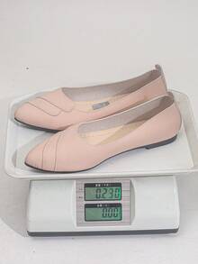 New Fashion Sweet Pointed Toe Slip-On Mule Shoes For Women, Sizes 35-45, Comfortable Versatile Daily Commute Slouchy Slip-On Elegant Shoes - Pink Flocked Lychee Texture - Cross-layered - View 10
