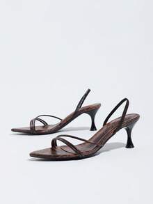 女款高跟涼鞋 細帶款 春夏優雅性感 多條細帶露背 Slingback 彈性帶 高端數位印花蛇紋 柔軟舒適質感 成熟百搭 棕色 高跟涼鞋 時尚百搭 尖頭露趾 獨特杯跟 低跟鞋 夜店派對 舞台秀場 明星宴會 休閒度假 辦公通勤 時尚展穿搭 情人節禮物 母親節 教師節 女性節 護理師節 春節 新年 婚禮 女鞋 - 棕色 - 查看 6