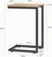 Beistelltisch 40x30x60 für Wohnzimmer, Natur & Schwarz - Natürlich - Übersicht 2