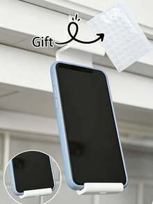 1pc Cabinet Bottom Hanging Phone Holder, Fits Overseas 16-19mm Standard Cabinet Boards, Universal For Kitchen And Study Cupboards, Hands-Free For Binge-Watching And Video Calls, Easy Home Installation Storage Rack - Multicolor - View 1