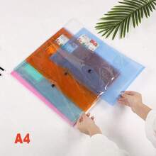 5PCS Transparent Snap Button Document Bags, Portable, PP Material, Multi-Color Options, Suitable For Office Filing, Home Storage, Document Organization, Can Be Used As Christmas Gift, Storage Of Receipts, Back To School Season, School Supplies - Sets - View 8