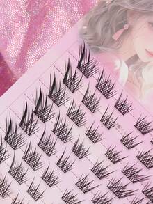 60 Clusters Natural Fox‑Eye Elongated Individual False Eyelashes, Wispy Outer‑Tail Lengthening Cluster Lash Bundles, Light‑Weight Soft Segmented Lashes, Upturned Cat‑Eye Lifting Effect, Self‑Grafting DIY Lashes For Beginners - C - View 6