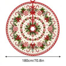 1件裝糖果棒圖案聖誕樹裙，優雅配色節日裝飾，5種尺寸，中性節日禮物，適用於居家與派對聖誕家居裝飾 - 糖果拐杖糖 - 查看 13