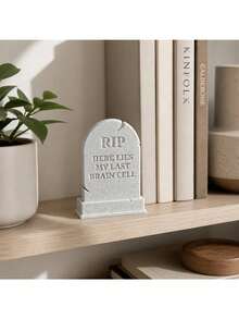 Creative Tombstone Desktop Ornament, Funny "My Last Brain Cell" Miniature Decoration, Workplace Office Colleague Prank Stress Relief Gift, Modern Home Aesthetic Desk Sculpture Decor - Multicolor - View 3