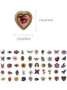 50pcs Pupil Fantasy Stickers For Scrapbooking, Planner, Diary, Notebook, Luggage, Envelope, Greeting Card, Tablet, Water Bottle - Pupil Fantasy - View 7