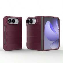 適用於 iPhone 18 Duo 折疊手機殼 新款 Phantom Shield 氣囊防震矽膠軟殼 橫條紋 全包覆 多角度鏡頭保護套 多色款 中性設計 - 山紫色 - 查看 8