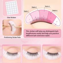 False Eyelash Extension Practice Tool Set, Includes Mannequin Head, Tweezers, Brush, Practice Lashes, Dense Lash Positioning Sticker, Cleaning Brush, Glue Ring, Suitable For Beginners To Practice Eyelash Extensions - Dusty Pink - View 3