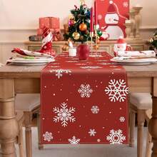 1pc Classic Red Table Runner - Snowflake Winter Holiday Decor For Indoor/Outdoor Living Room And Kitchen, Multiple Sizes Available - Multicolor - View 8