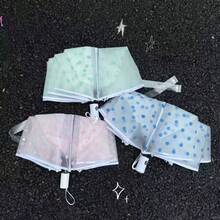 1pc New Transparent Polka Dot Umbrella, Fully Automatic, Fresh Style, Plastic Umbrella With High Aesthetic And Atmospheric Vibe - Multicolor - View 2