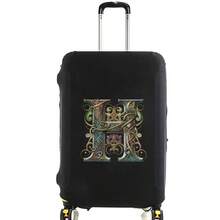 Elastic Luggage Cover, Vintage Glamorous Letter Print Luggage Protective Cover, Stretchable Dustproof Scratch-Resistant Reusable Travel Cover, Suitable For 18-32 Inch Luggage - Black - View 83