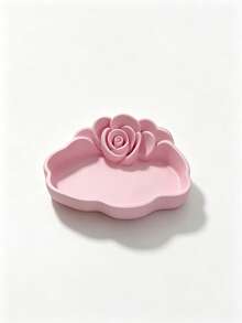 2/1pc Rose Flower Jewelry Tray, Pink Mini Earring Ring Storage Dish, Ins Style Vanity Jewelry Organizer, Desktop Decor, Halloween Gift, Christmas Gift, Birthday Gift - Pink - View 10