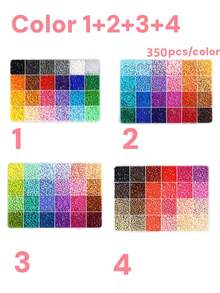 24/48/72/96 Colors Perler Beads Adult DIY Handmade Set, 350 Beads Per Color, Includes Tweezers, Square Pegboard, Ironing Paper, Colorful Keychain Decorative Accessories And Lanyard, Suitable For DIY Puzzle Handmade Jewelry, Birthday Holiday Party Handmade Enthusiasts Gift, Back To School Season Handmade Gift - A - View 29
