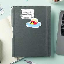 1PC Cute Philosophical Sea Otter Cartoon Sticker, Relaxing Ocean Wisdom Animal Vinyl Decal For Laptop Water Bottle Notebook, Waterproof Animal Decal Sticker, Aesthetic Stationery Scrapbook Accessories Gift - S2526 - View 1