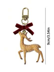 Velvet Bow And Bell Reindeer Bag Charm – Featuring A Velvet Bow And A Bell; Stylish And Practical; Suitable As A Birthday Or Christmas Gift. - Multicolor - View 10