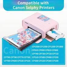 مجموعة ورق الصور وخرطوشة الحبر متوافقة مع SELPHY CP1500/CP1300/CP1200/CP910/CP900، ورق صور لامع بحجم 4x6 بوصة، مناسب لذكريات السفر وألبومات العائلة ودفاتر الصور والهدايا الشخصية - مشاهدة 6