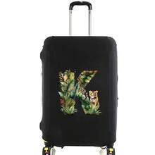 Elastic Luggage Cover, Jungle Tiger Letter Print Luggage Protective Cover, Stretchable Dust-Proof Scratch-Resistant Reusable Travel Cover, Suitable For 18-32 Inch Luggage - Black - View 31