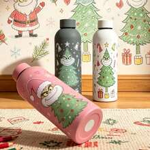 The Grinch 6 Colors Christmas Vacuum Insulated Water Cup, Joyful Christmas Style With Carrying Strap Stainless Steel , Double-Wall Reusable Travel Tumbler, Winter Holiday Christmas Gift - Multicolor - View 2