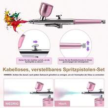 Portable Single Action Airbrush 0.3mm Nozzles Spray Gun Pen For Model Cake Nail Car Painting Beauty Inkjet - Multicolor - View 2