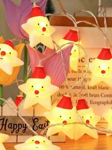 1pc Star Santa Claus LED String Lights, Christmas LED String Lights, Santa Claus Snowman Lights, Suitable For Creating Holiday Atmosphere, Applicable For Christmas Tree, Indoor Decoration, Room Arrangement, Holiday Ornaments, Home Decor, Holiday Lighting - Star Blow Molded Elderly - View 8