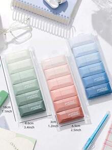 Gradient Square Correction Tape & Correction Roller, Fashionable Portable Mini Correction Tape, Smooth Quick-Dry Correction Fluid, Suitable For Students, School Office, Homework Notes, Back To School Stationery - Multi-color - View 4