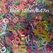 Approx. 100PCS/300PCS Acrylic Pearlescent Colorful Letter Beads, Macaron Spring Color Palette A To Z Letter Beads, Suitable For Handmade DIY Beaded Bracelets, Necklaces, Jewelry And Craft Accessories - Colorful Pearlescent Letter Beads - View 6