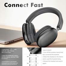 Gerripuer Headphone Bluetooth Over-Ear Lipat, Dapat Diputar, Teleskopik, Tekstur Logam, Hadiah Bisnis Kelas Atas B35s, Headphone Nirkabel 5.3 Saluran Stereo, Kontrol Volume, Hadiah yang Bermakna, Baru, Dengan Waktu Siaga yang Lama, Mendukung AUX/Nirkabel, 2 Mode Koneksi, Menggunakan Port Pengisian Daya Tipe-C, Kompatibel dengan Smartphone, Tablet, dan PC - Hitam - View 9