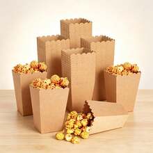 100/48/36/24/1pc White Popcorn Boxes, 2 X 4.5 X 3 Inch Mini Popcorn Boxes, Suitable For Movie Night Decoration, Christmas/Halloween - Brown - View 5