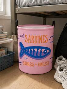 Multi-Functional Large Laundry Basket/Dirty Clothes Basket, Laundry Hampers Bags, Retro Sardine Shape-Foldable Circular Clothes Basket, Foldable Clothes Rack And Wooden Clothes Clips, Bedroom, Bathroom Storage Box, Wardrobe Organizer - Space-Saving Laundry Organizer, Laundry Storage And Organization, Suitable For Home And Travel, Applicable To Multiple Living Spaces, Casual Style Clothes Storage Box, Space-Saving Design - Multicolor - View 6