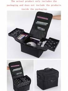 New Free Partition Cosmetic Storage Bag, Large Capacity Premium Handheld Portable Travel Makeup Bag, Nail Artist, Travel Makeup Bag - Multicolor - View 10