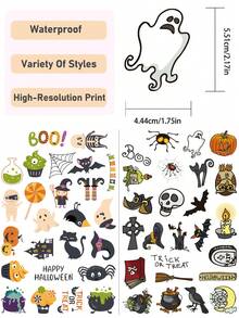 50pcs Cute Halloween Stickers, Self-Adhesive Decals, Suitable For Water Cups, Laptops, Scrapbooking, Refrigerator, Phone Cases, Guitars, Theme Party Supplies - B - View 2