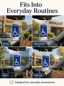 1pc Disabled Slogan Hook Bag, PVC Transparent Disabled Card Parking Slogan Storage Bag (Card Not Included) - A - View 5