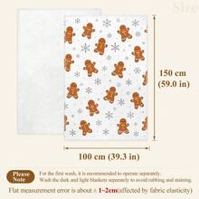 1pc Christmas Gingerbread Man Pattern Blanket, Single Layer Flannel Single-Sided Printed Blanket, Perfect For Holidays, Birthdays, Sofa And Home Decor - Multi-color 2 - View 13