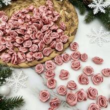 (100 Pieces/Bag) 1cm Handmade Rose Ribbon Mini Rose Wedding Dress Decoration, Hat DIY Accessories - Mixed Colors - View 3
