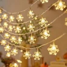 Luminária Cordão Fio De Luz De Led Estrelas Decoração - luz branca quente - Visão 3