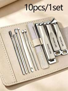10pcs/6pcs High Carbon Steel Precision Nail & Foot Care Tool Set, Includes Nail Clippers, Nail Files, Ear Pick And Storage Box, Suitable For Nail Salons, Beauty Parlors And Daily Home Care - Multicolor - View 12