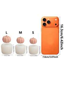 1pc Pumpkin Shaped Silicone Mold Set (Large, Medium, Small), For Making Candles, Plaster, Soap, Also Suitable For Party Decoration - White - View 3