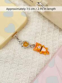 1PC Cute Heart Cat Pendant Phone Tablet Charging Port Waterproof Anti-Fouling Decorative Plug - Suitable For Type-C Charging Port - Multicolor - View 2