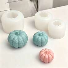 1pc Pumpkin Shaped Silicone Mold Set (Large, Medium, Small), For Making Candles, Plaster, Soap, Also Suitable For Party Decoration - White - View 10