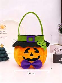 Halloween Trick Or Treat Candy Bags, 5 Styles Soft Plush Pumpkin Candy Buckets, Reusable Children's Halloween Gift Bags, Suitable For Party Favors And Cosplay - Multicolor - View 8