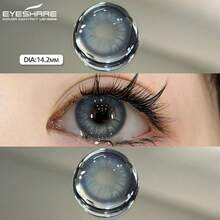 Eyeshare 1 Pair Soft Color Contact Lenses,Blue Contact Lenses, 14.2mm Eye Makeup, Yearly Disposable - Blue - View 5