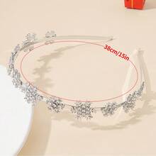 1pc Cute Snowflake Rhinestone Women's Headband, Christmas Snowflake Metal Hair Hoop, Fashionable Minimalist Alloy Hair Accessory, Suitable For Daily Wear - Multicolor - View 6